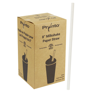 SOMI STRP8MW, Straw Paper 8" Milkshake White Wrapped, 8x250,  7.46 LBS, PACK SIZE 2000