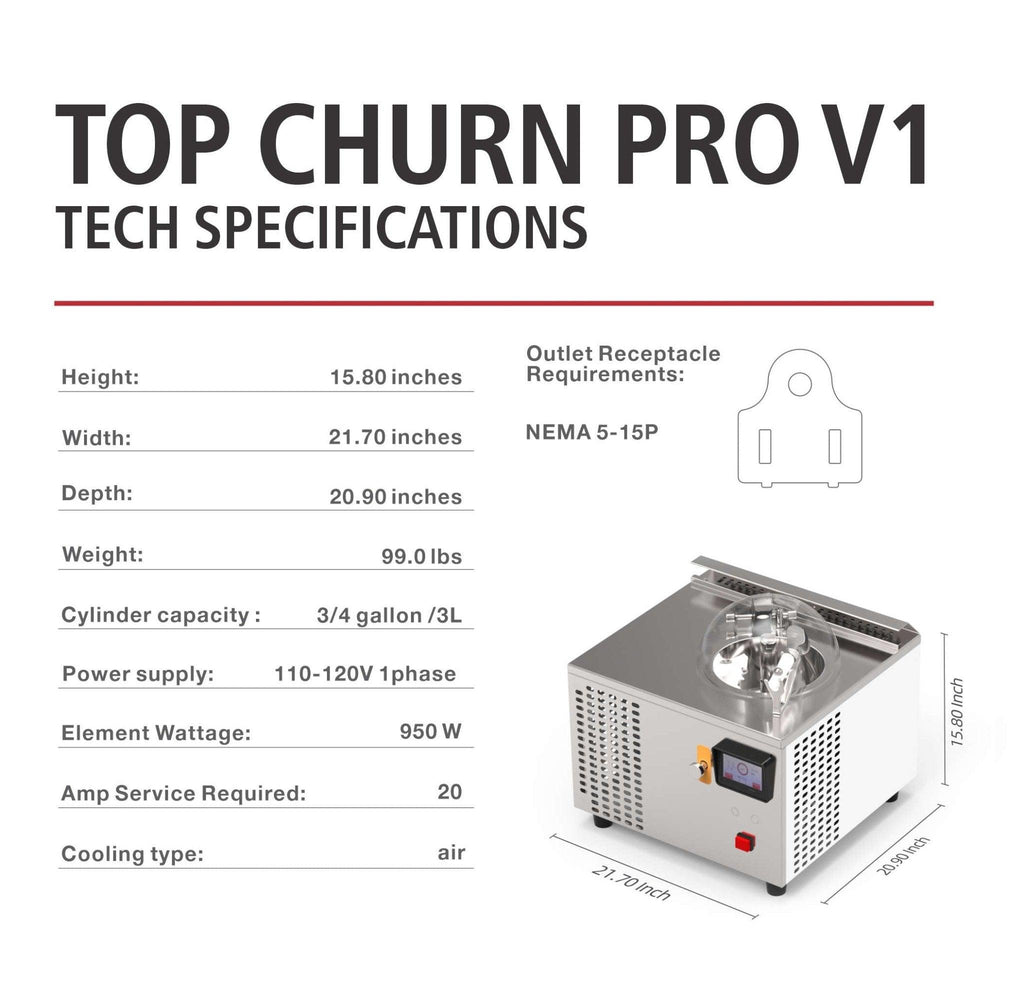 Commercial Gelato Ice Cream Maker, V1, One Pot – Top Churn