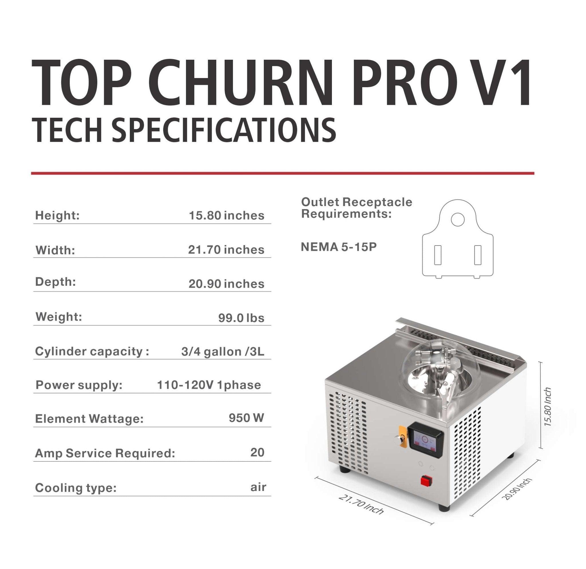 Commercial Gelato Ice Cream Maker, V1, One Pot – Top Churn